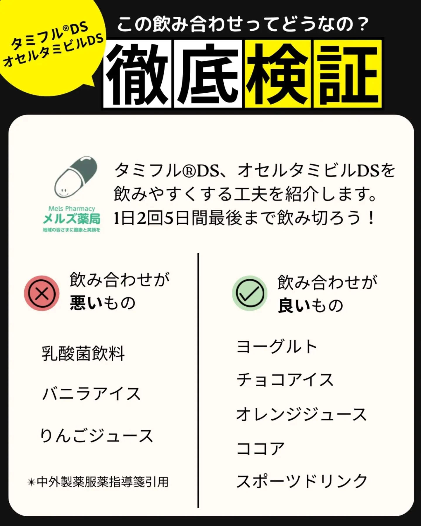 メルズ薬局|タミフルDS.オセルタミビルDSの飲み合わせ